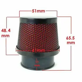 25-38019 2fastmoto 35mm Small Pod Filter Round Tapered Black And Red