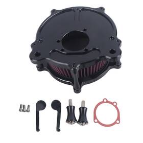 Aftermarket Products 09001-0361 Air Cleaner Intake Filter System Kit Cnc Black For Harley