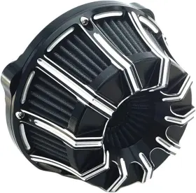 Mc-kla242 Air Filter Cnc Cut Cleaner Intake Kit Black Fit For Harley Dyna Touring Softail Road