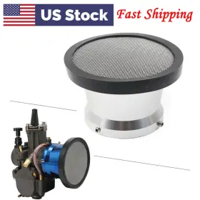 B-shiparts 550730270421 Silver Carburetor Air Filter Horn Cup With Net Funnel Velocity Stacks For Carb