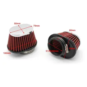 Xh-un073 Bcsmmcar 2pcs 2.15 In Motorcycle Air Filter Funnels Intake Filters Fuel Deliverfor Carb