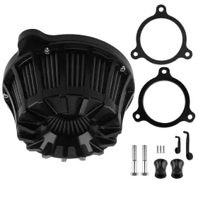 5qinl4 Bfo Black Turbine Air Cleaner For M8 Softail/touring 2018-2023 Billet Alloy