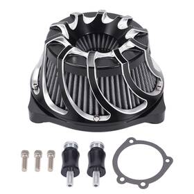 Bfo F5cx8k Billet Air Cleaner Kit For Harley Dyna 2000-2017 Black Element Chrome