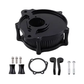 Kus0tq Bfo Black Air Cleaner Kit For Harley Touring 00-2007 Dyna Softail Direct Replacement