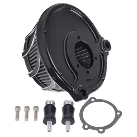 Oq1cpb Bfo Billet Air Cleaner Kit For Harley Dyna 2000-2017 Black Element Chrome