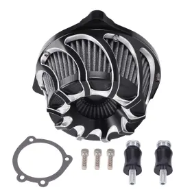 Unci2t Bfo Billet Air Cleaner Kit For Harley Dyna 2000-2017 Black Element Chrome
