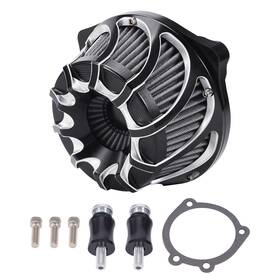 Bfo W4vmhd Billet Air Cleaner Kit For Harley Dyna 2000-2017 Black Element Chrome