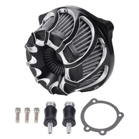 W4vmhd Bfo Billet Air Cleaner Kit For Harley Dyna 2000-2017 Black Element Chrome