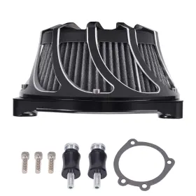 W9rako Bfo Air Cleaner Filter Set For Harley Softail Dyna 2000-2017 Chrome