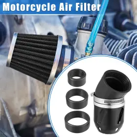 Carpopart 767153433160 Universal Motorcycle Air Filter 26/35/42/48mm Id 90x60mm Aluminum Alloy Black