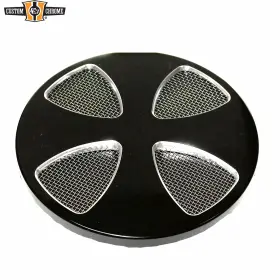 4-spade Custom Chrome 629332 Air Filter Kit Cross Cover High Performance Motorcycle Smooth Black