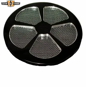 629334 Custom Chrome New High Performance Motorcycle Smooth Air Filter Kit Cross Cover 5 Spades Black