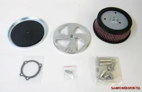 629322-314191 Custom Chrome Racing Sidewinder Hi-flow Air Cleaner And Mounting Bracket 5 7/8 Inch Harley Fxr 1984-89