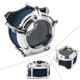 Dictorcoltd 550748627576 Cnc Air Cleaner Intake Filter For Harley Touring Trike 2008-2016 Chrome Blue