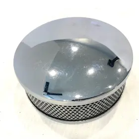 Ds-288999 Drag Specialties Dragtron Chrome 5.5 Inch Round Steel Air Cleaner Cover Housing Keihin S&s Bendix