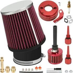 Eo-af62-rd Eopoayi Red Air Filter Adapter Main Jet Kit For Predator 212cc 196cc Ct200u Bt200x Gx160