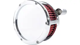 5457 Feuling Solid Outer Cover For Ba Air Cleaner Kit - Chrome With Red Filter