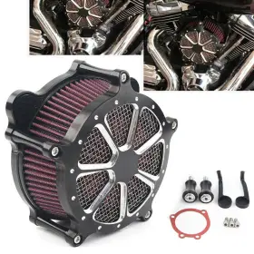 Flashbuyeasyusa 550727789844 Air Cleaner Intake Filter For Harley Touring Road King Softail Heritage Motor