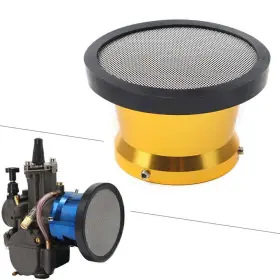 Fortodayy 550752414506 50mm Carburetor Air Filter Horn Cup With Net Funnel Velocity Stacks Gold Fit Carb