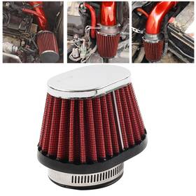 Goodcde 463984432111 Us 55mm 2.17 Inch Motor Oval Air Intake Filter Cleaner Pod Washable Reusable Red