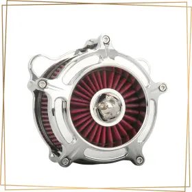 Cy-sm-chrome-950d-red Happy-motor Chrome Turbine Air Cleaner For Harley M8 Softail Fat Boy 2017-2022