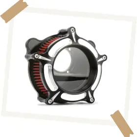 Gw-sm-bg974b-red Happy-motor Clarion Air Filter Breather For Harley Dyna Wide Glide Fxdwg 2000-2015