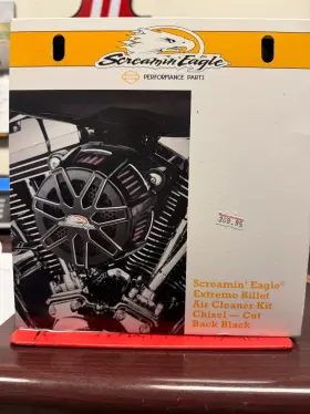 29400123 Harley-davidson Screamin Eagle Extreme Billet Air Cleaner Kit Chisel Cut Black #29400123 Hi-flow