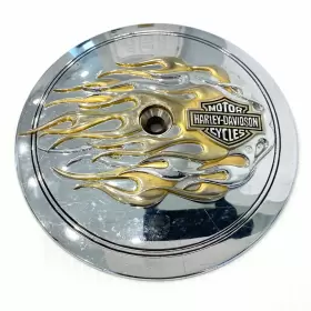 29415-99 Harley-davidson Oem Twin Cam Bar And Shield Gold Flame Collection Air Cleaner Cover Insert