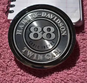 29749-00a Harley-davidson Forged Billet Alum. Air Cleaner Cover Medallion Trim Insert #1