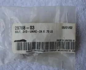 29788-03 Harley-davidson Genuine Bolt .313 Unrc - 2a X .75lg 100th Anni Ac Screw