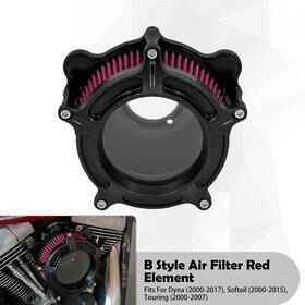 Hdbubalus 663274909792 Clarity Matte Black Air Cleaner Red Filter Intake Kit For Harley Dyna Softail