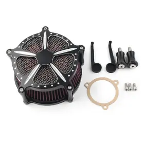 Hukyu 612046235799 Black Cnc Air Cleaner For Harley Touring Electra Street Glide Road King 08-16