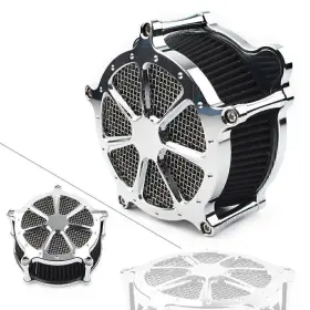 Hukyu 612046586426 Chrome Cnc Air Cleaner Intake Filter Kits For Harley Touring Dyna Softail Fxst