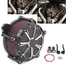 Se10yf074 Hukyu Air Cleaner Motorcycle Fit Harley Filter Touring Dyna Softail Heritage 07