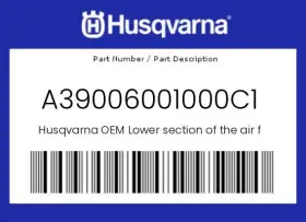 A39006001000c1 Husqvarna Genuine Lower Section Of The Air Filter Box -