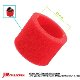 Af-26 J & R Collection 2 44mm Red Foam Fit Air Filter Dirt Bike Quad Atv Go Kart Scooter