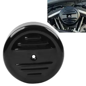 Kabusikikaisya-kawausa 550736331270 7 Inch Round Stripe Air Cleaner Cover For Harley Fxd Flst Fxst 00-17 Flt 99-16 Blk