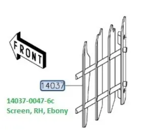 14037-0047-6c Kawasaki 1985-2020 Kx65 Kx60 Screen Rh Ebony New Oem