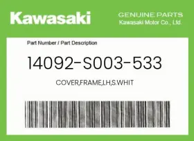 14092-s003-533 Kawasaki Genuine Cover Frame Lh S.whit -