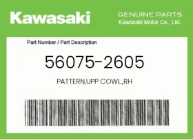56075-2605 Kawasaki Genuine Pattern Upp Cowl. Rh -