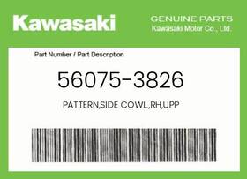 Kawasaki 56075-3826 Genuine Pattern Side Cowl. Rh Upp -
