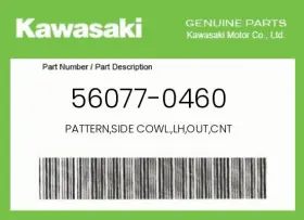 56077-0460 Kawasaki Genuine Pattern Side Cowl. Lh Out Cnt -