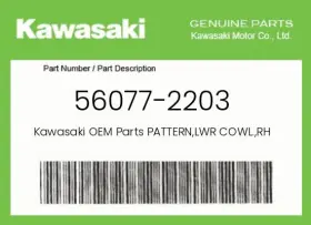 56077-2203 Kawasaki Genuine Pattern Lwr Cowl. Rh -