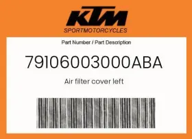 79106003000aba Ktm Genuine Air Filter Cover Left -