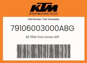 79106003000abg Ktm Genuine Air Filter Box Cover Left -