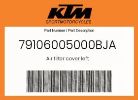79106005000bja Ktm Genuine Air Filter Cover Left -