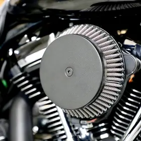 La-2392-00b La Choppers Plain Big-air Air Cleaner Textured Black Harley Davidson