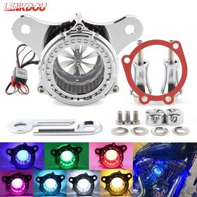 Lenkdou 09009-0031cr-fm Air Cleaner Intake Filter With Led Lights For Harley Road Glide Electra Dyna