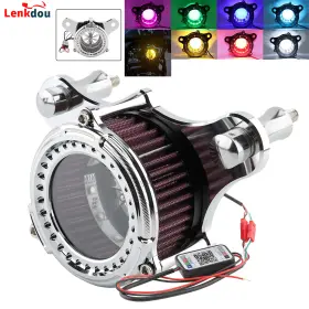 09009-0031crfma Lenkdou Led Lights Mini Air Cleaner Intake Filter For Harley Touring Electra Glide Dyna