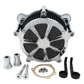 Mp09-009-0001cblmt Lenkdou Chrome Air Cleaner Filter For Harley Dyna Softail Touring Road King Glide 93-07